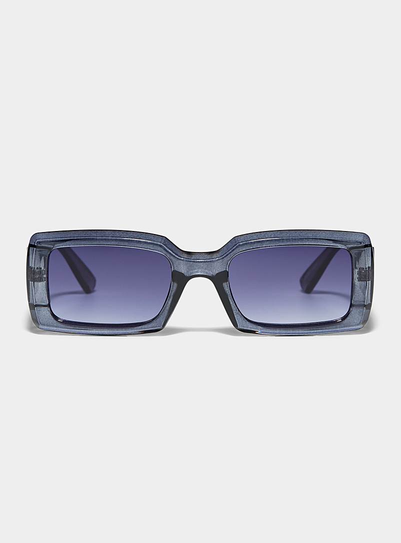 Simons Marine Blue Hazel translucent rectangular sunglasses for women