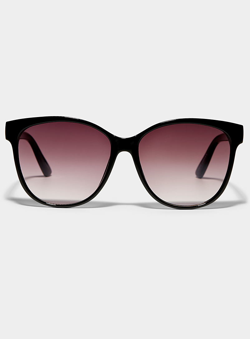 Simons Black Lara rounded cat-eye sunglasses for women