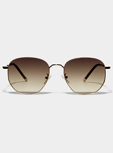 Renne rounded metallic sunglasses