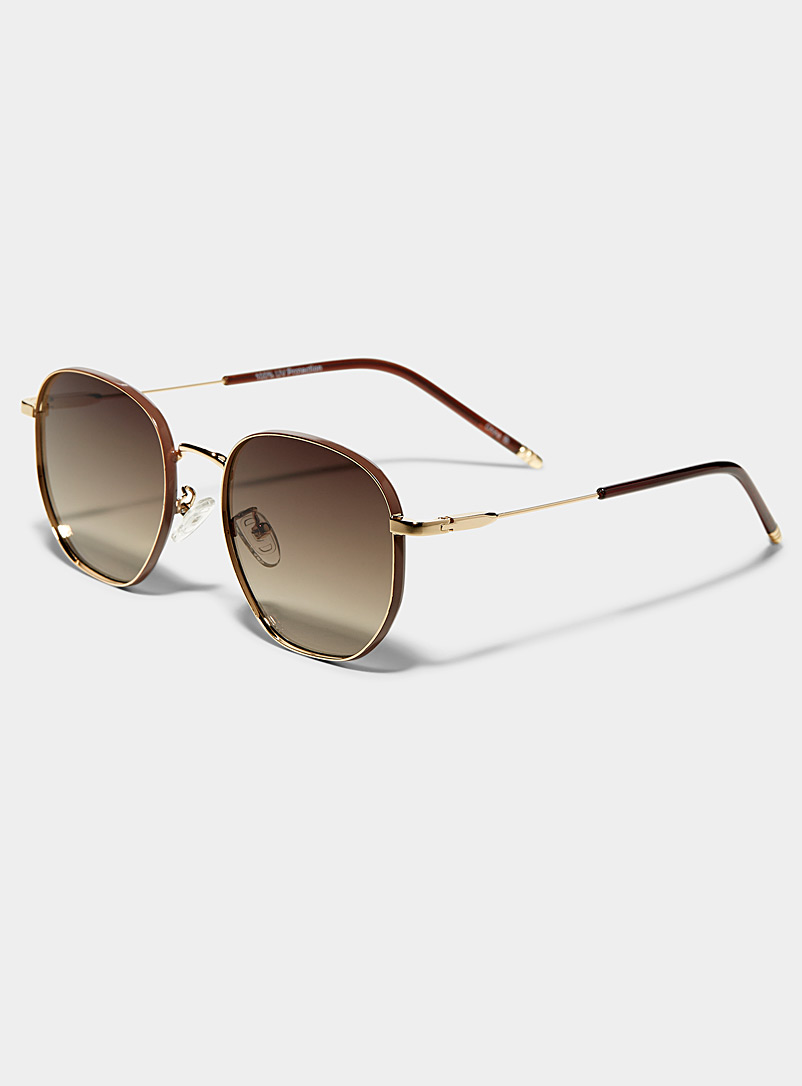 Simons: Les lunettes de soleil m&eacute;talliques arrondies Renne Noir pour femme