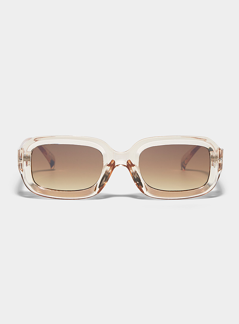 Simons Cream Beige Eloise coloured-lens rectangular sunglasses for women