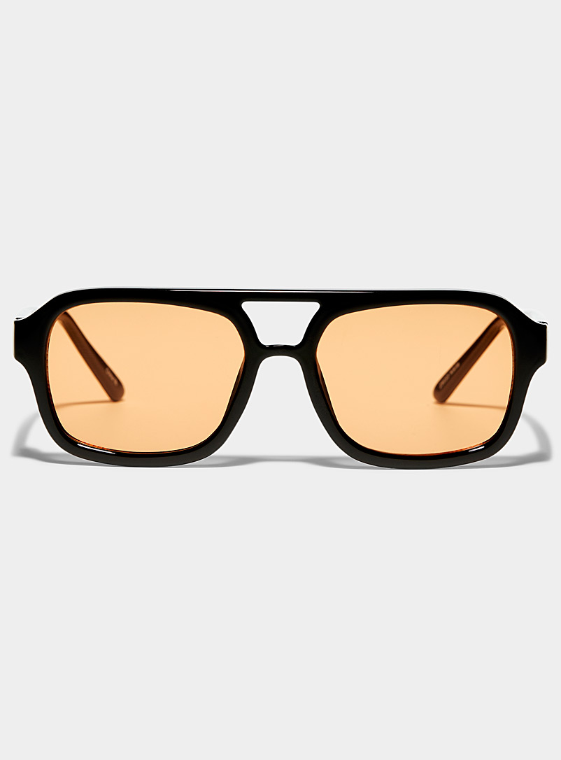 Simons Black Nikita rectangular aviator sunglasses for women