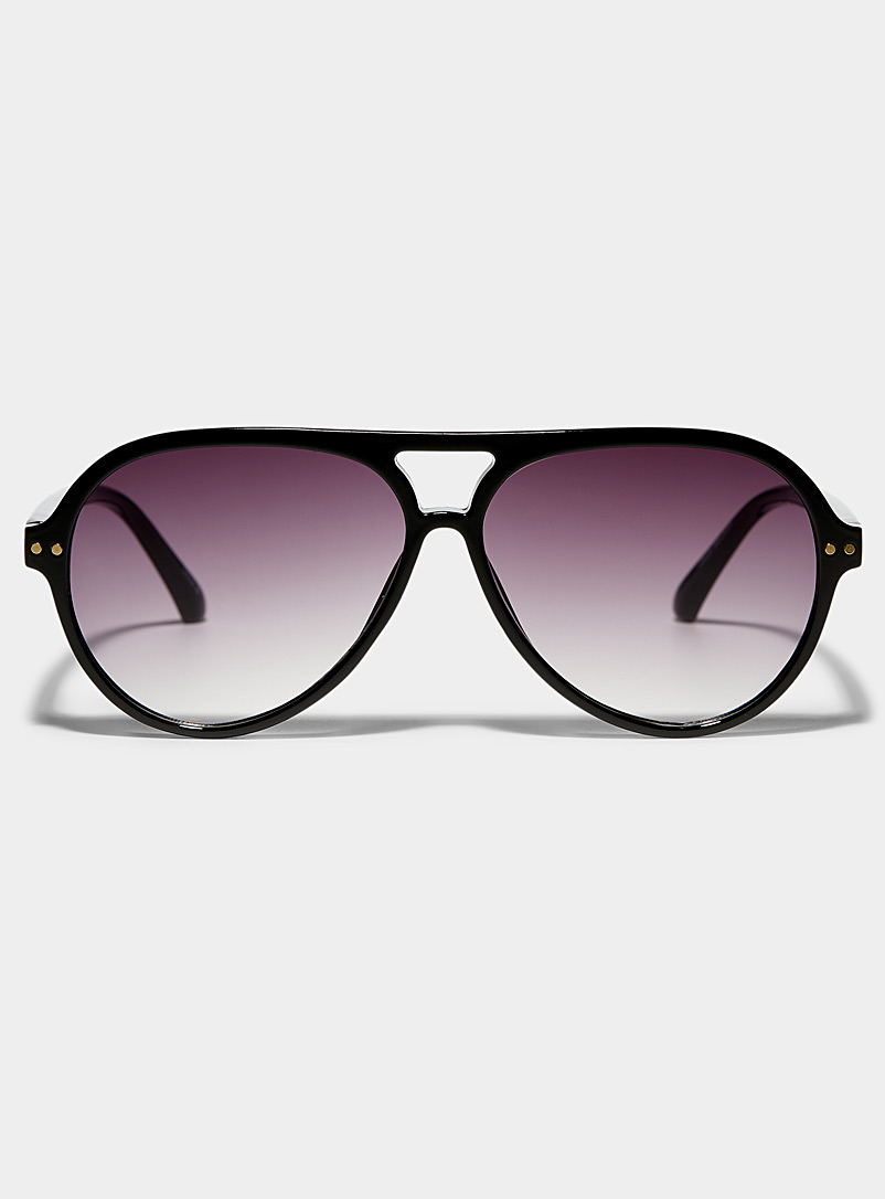 Simons Black Mercedes aviator sunglasses for women
