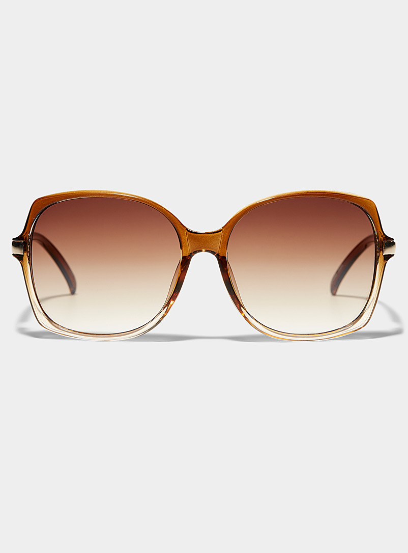 Simons Brown Jossie square bug-eye sunglasses for women