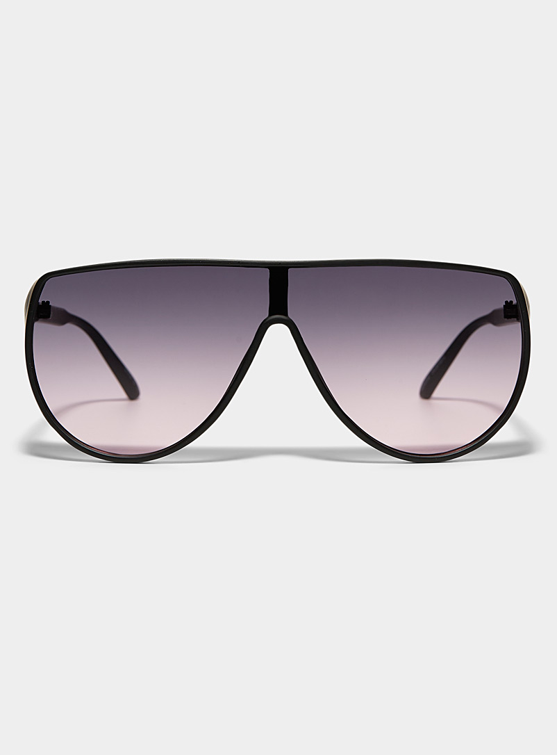 Simons Black Scarlett shield sunglasses for women