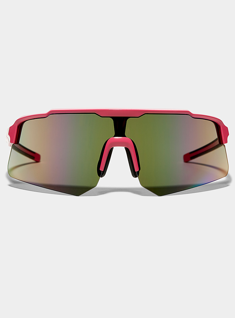 Simons Pink Sport shield sunglasses for women