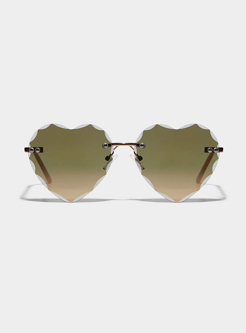 Simons Pink Faceted heart sunglasses for women