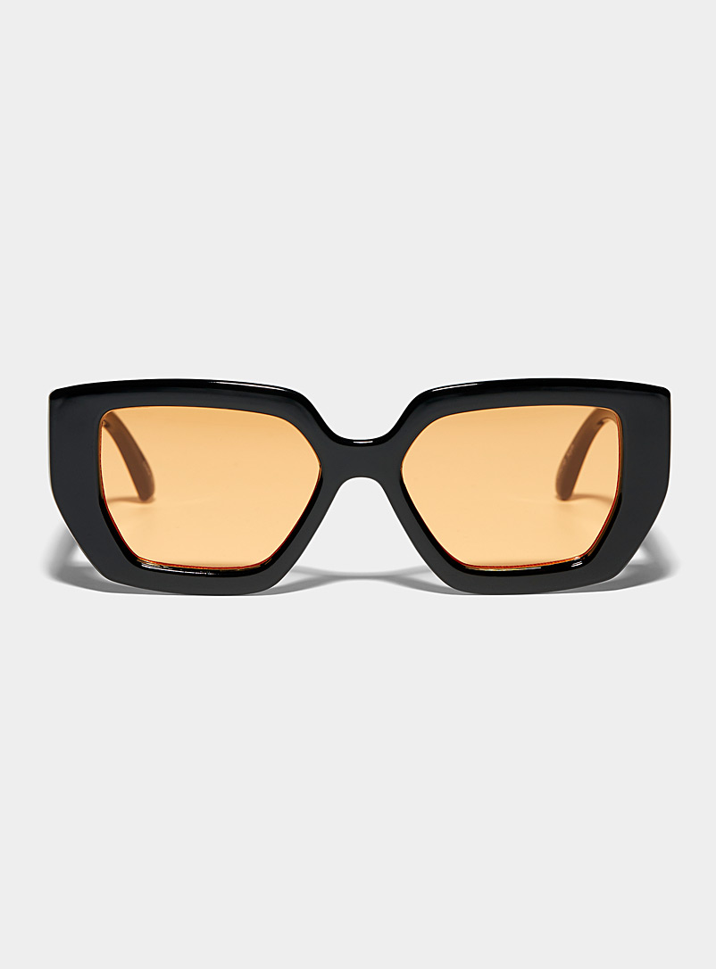 Simons Black Kym translucent angular sunglasses for women