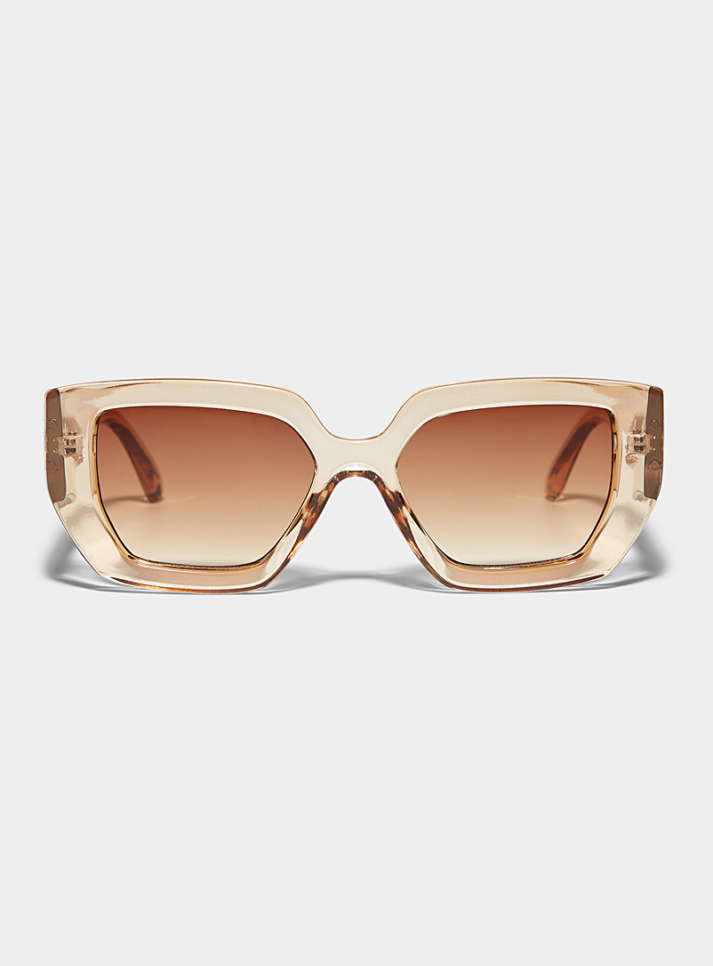 Simons Medium Brown Kym angular sunglasses for women