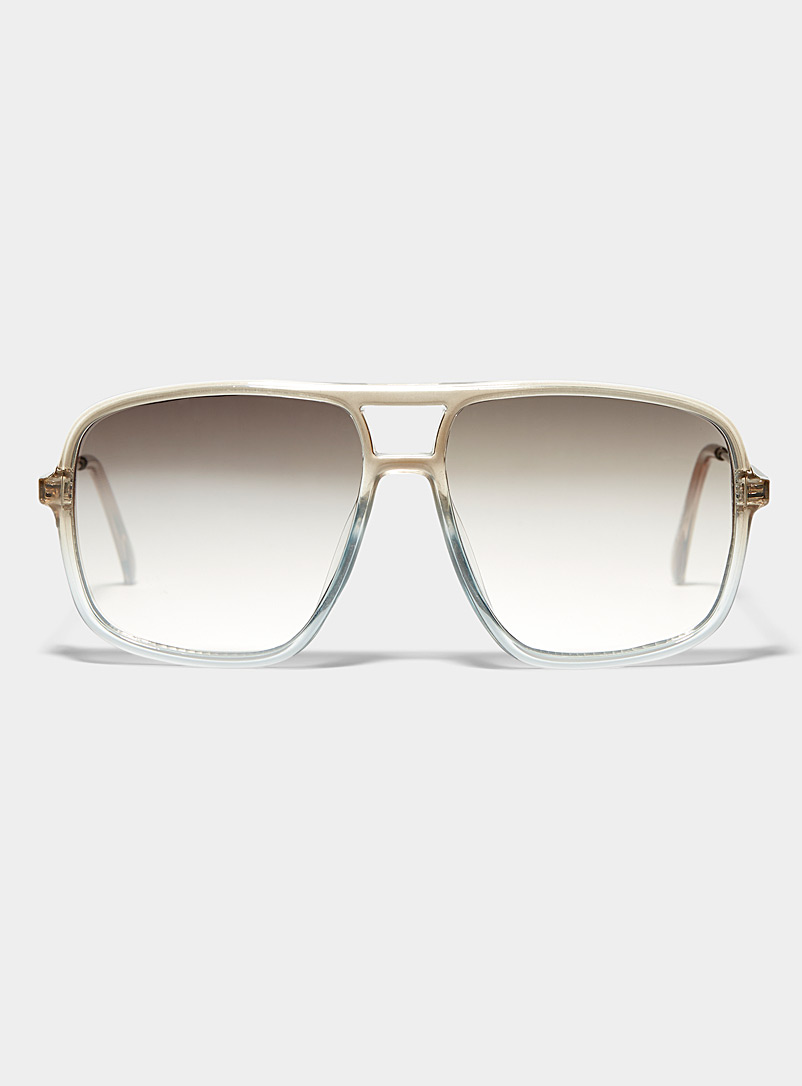 Simons Ivory/Cream Beige Sundown aviator sunglasses for women