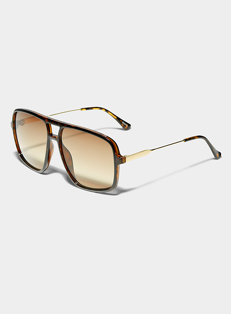 Simons: Les lunettes de soleil aviateur Sundown Taupe pour femme