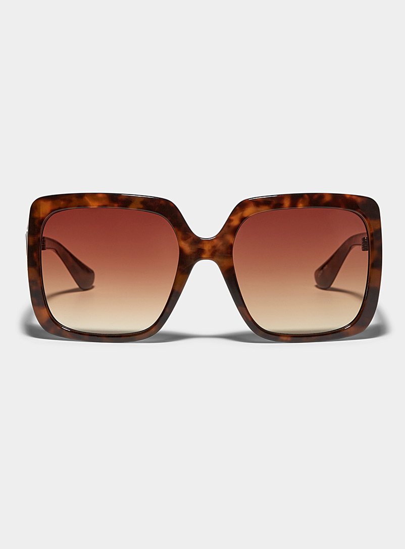 Simons Light Brown Patty square sunglasses for women