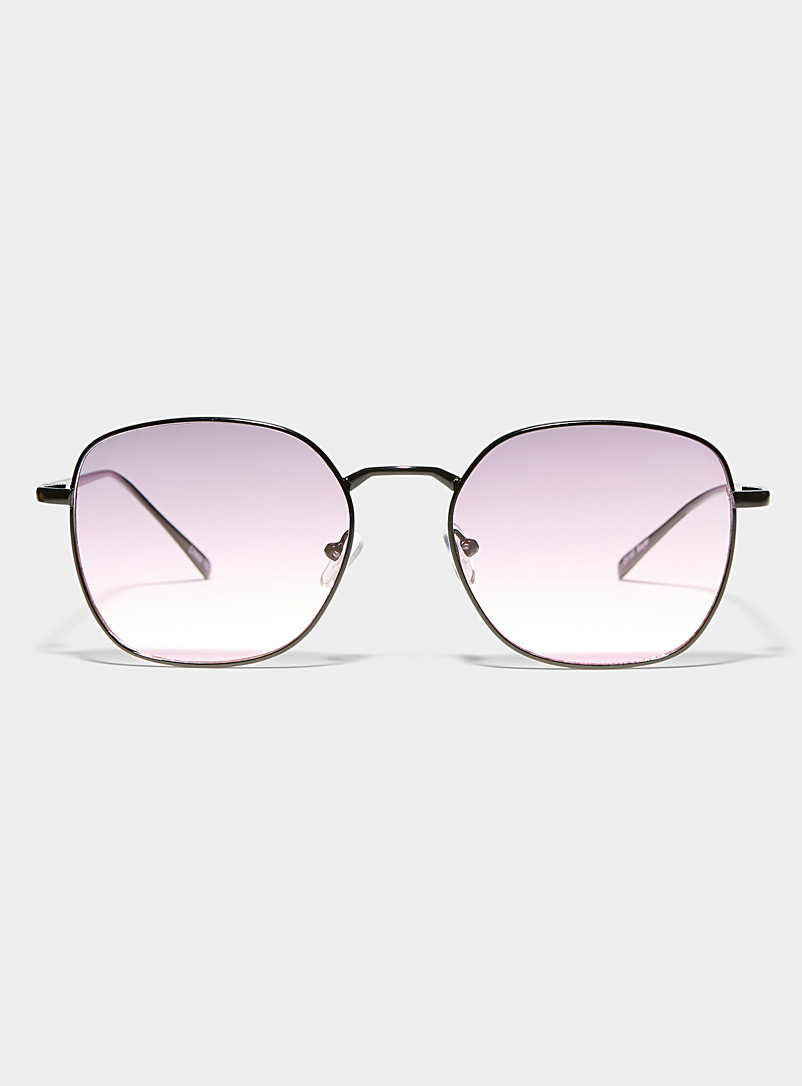Simons Black Bayer round sunglasses for women
