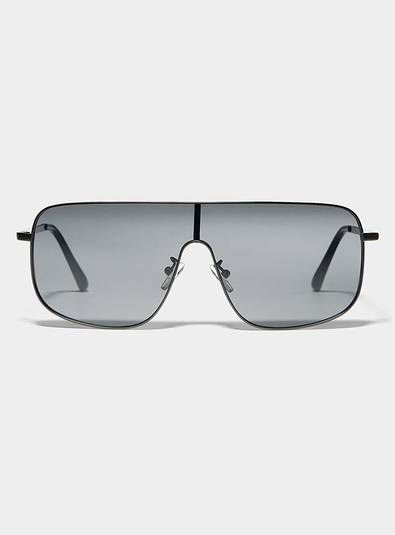 Simons Black Iris shield sunglasses for women