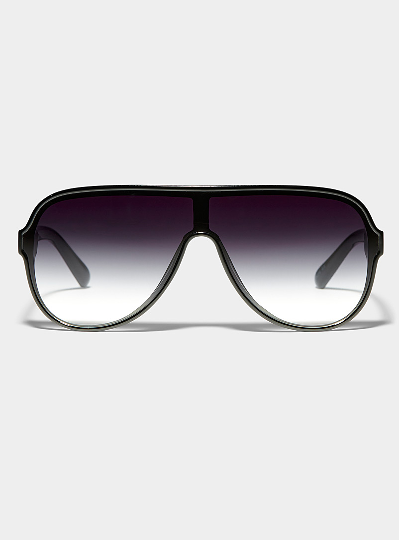 Simons Black Alli shield sunglasses for women