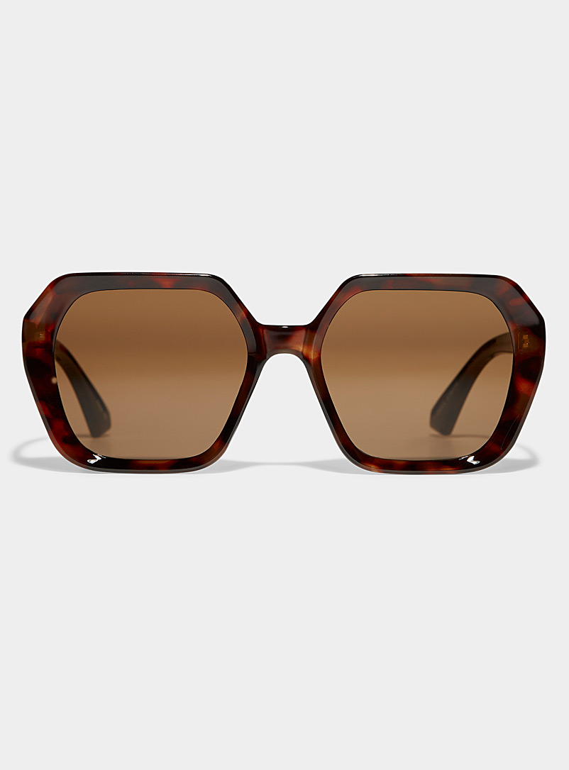 Simons Light Brown Elianna oversized sunglasses for women