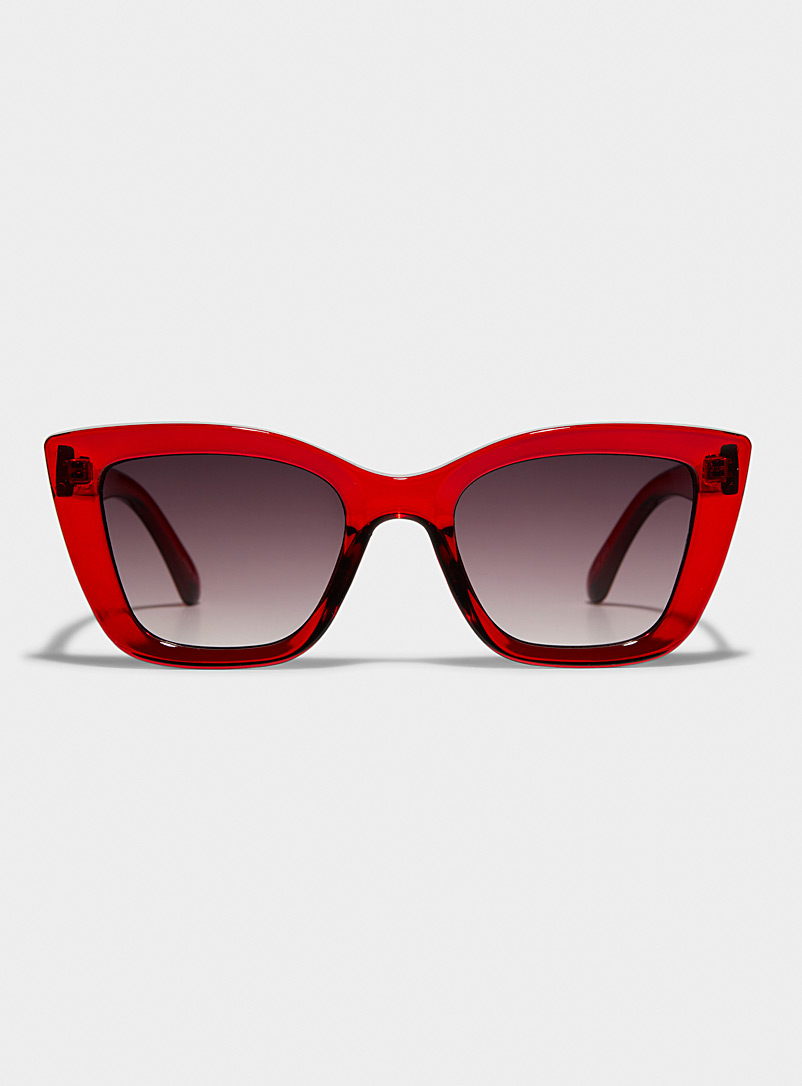 Simons: Les lunettes de soleil oeil de chat Diva Rouge pour femme