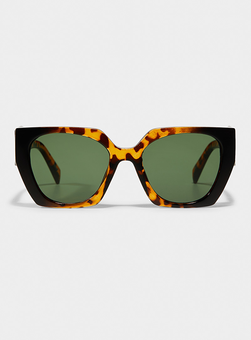 Simons Light Brown Rivi angular sunglasses for women