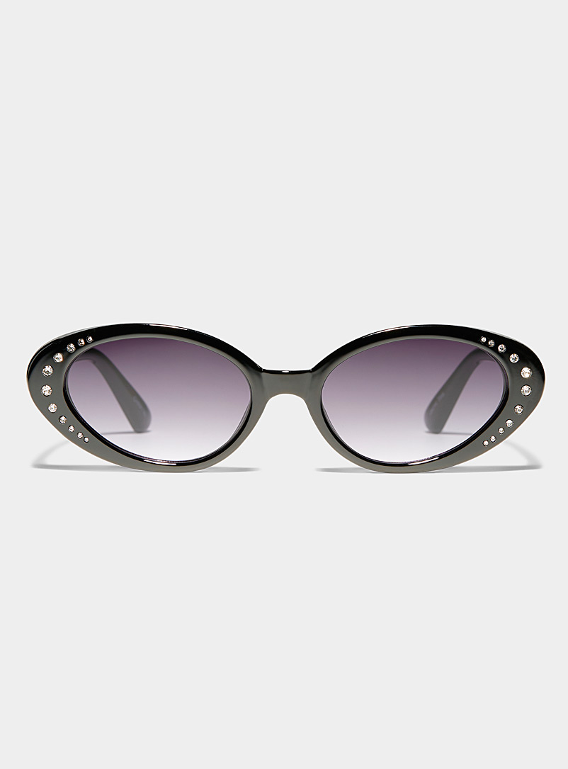 Simons Black Tina oval sunglasses for women