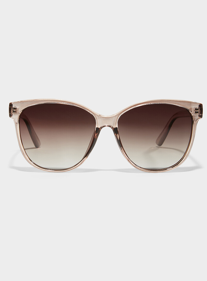 Simons Taupe Lara round polarized sunglasses for women