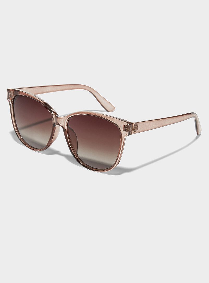 Simons Taupe Lara round polarized sunglasses for women