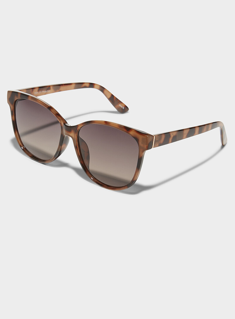 Simons Taupe Lara round polarized sunglasses for women