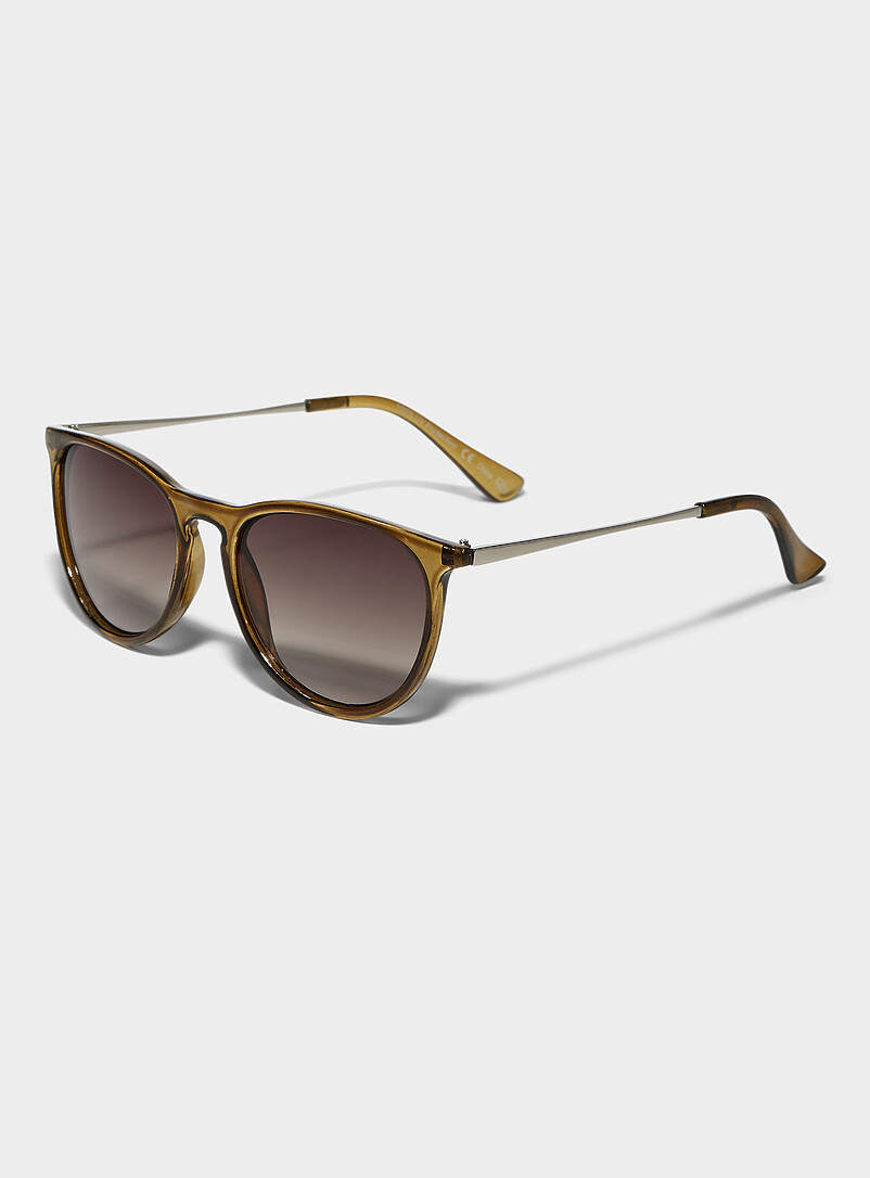 Simons Taupe Ronda polarized rounded sunglasses for women