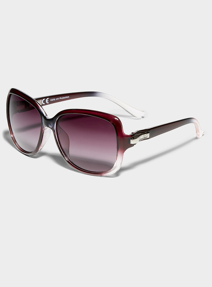 Simons Brown Margot polarized oversized rhinestone sunglasses for women