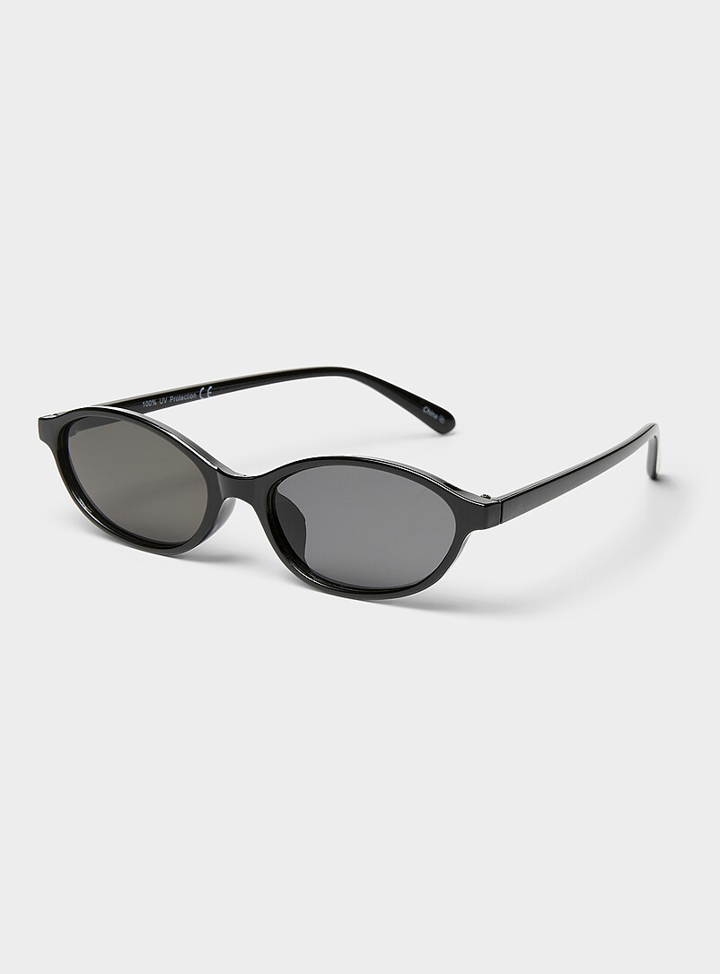 Simons Black Jessica narrow oval sunglasses for women