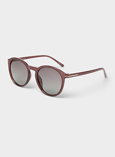 Simons Black Kim polarized round sunglasses for women