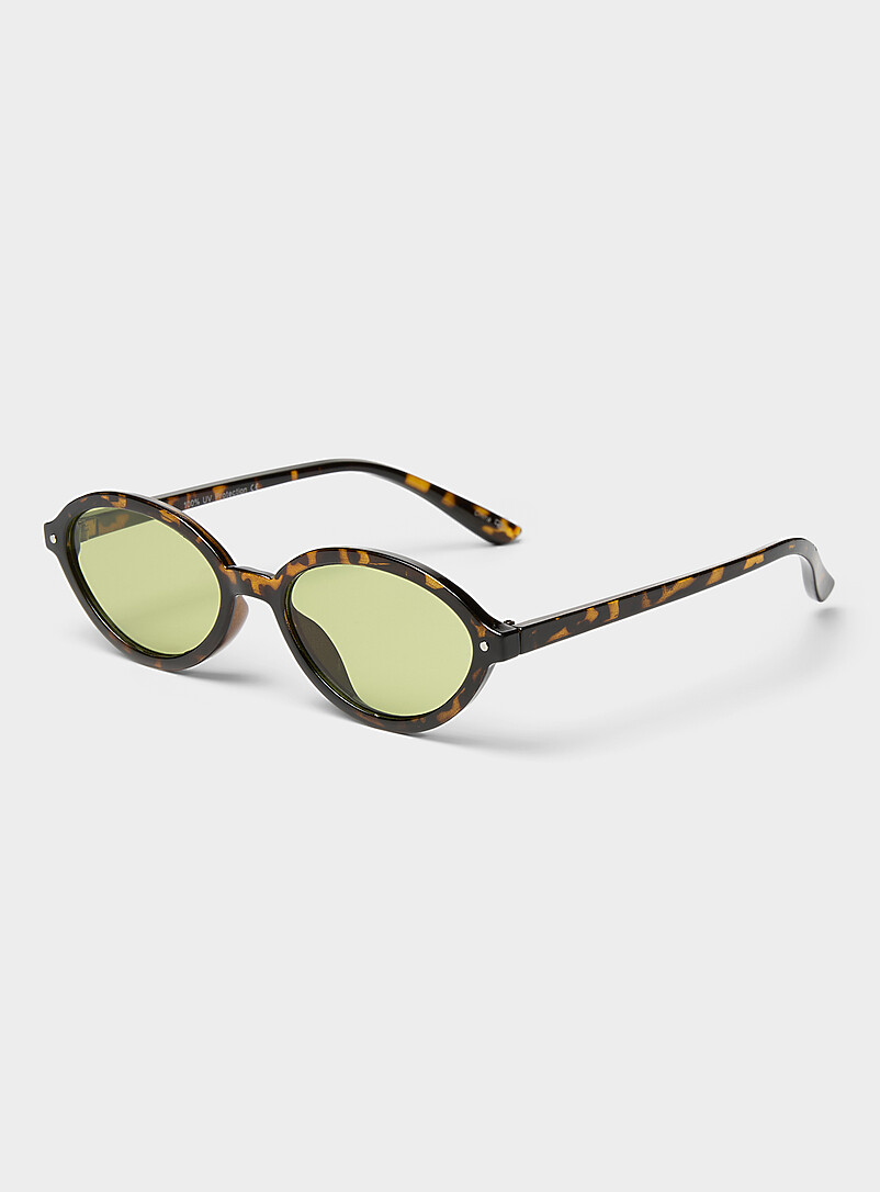Simons Black Eden narrow oval sunglasses for women