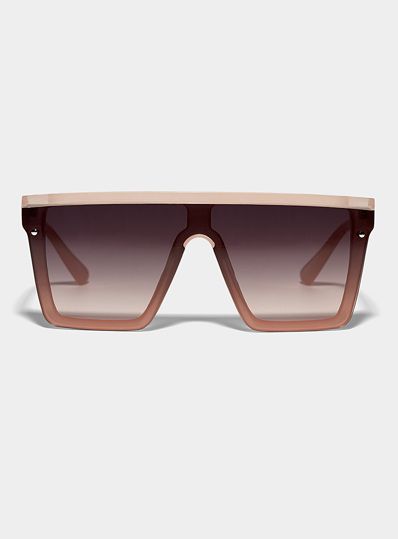 Simons Cream Beige Krisha oversized square sunglasses for women