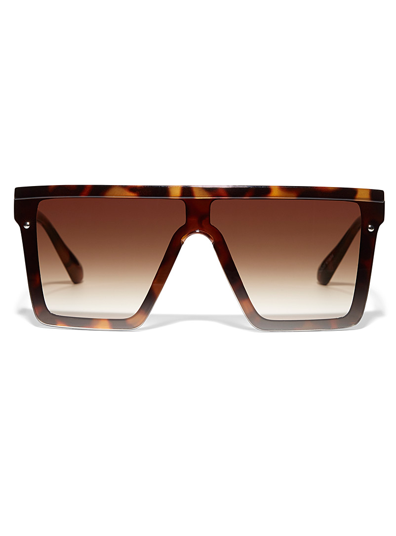 Simons Light Brown Krisha oversized square sunglasses for women
