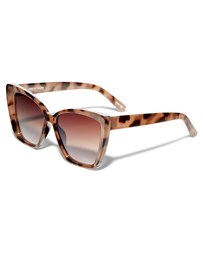 Simons: Les lunettes de soleil oeil de chat surdimensionnées Brun moyen pour femme