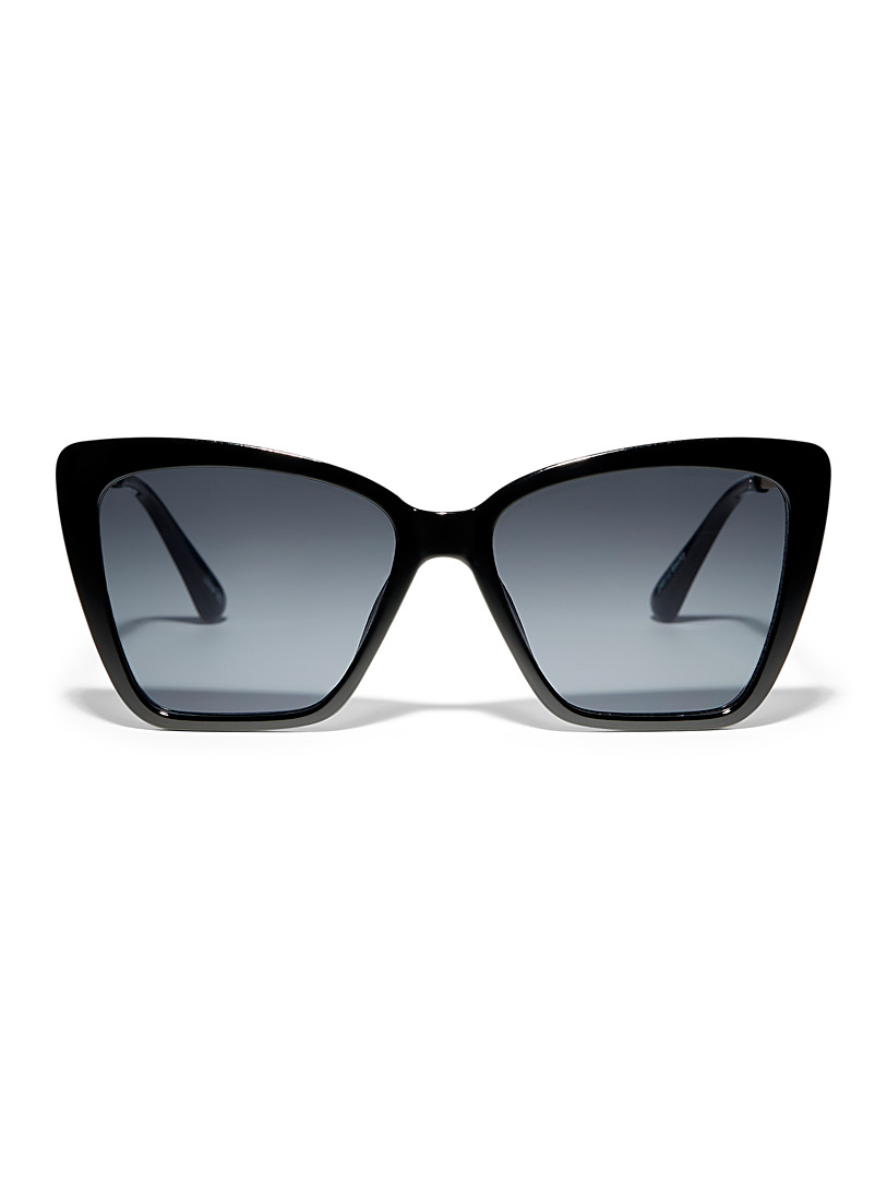 Simons: Les lunettes de soleil carrées oeil de chat Becky Noir pour femme