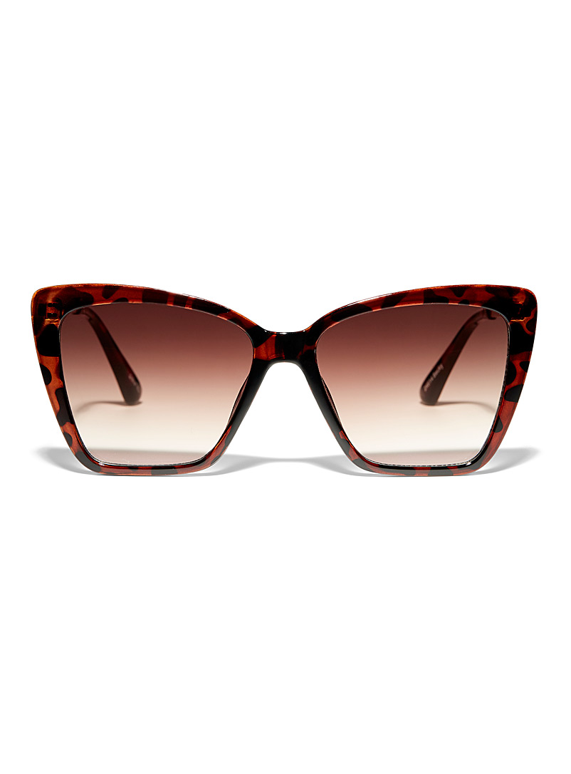 Simons Light Brown Becky cat-eye square sunglasses for women