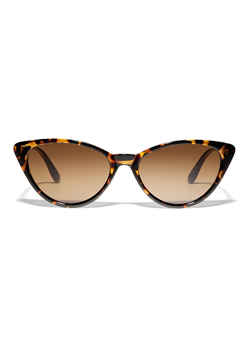 Simons: Les lunettes de soleil oeil de chat Kat Brun pâle-taupe pour femme