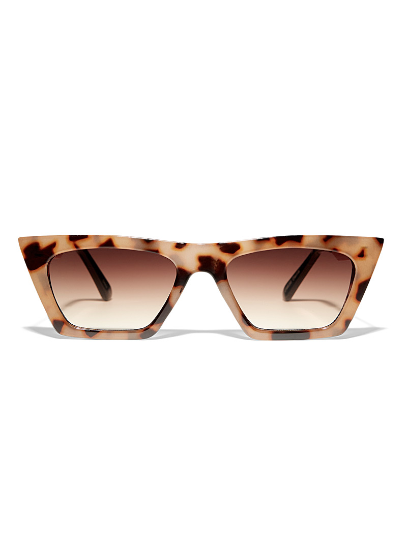 Simons Medium Brown Dania rectangular sunglasses for women