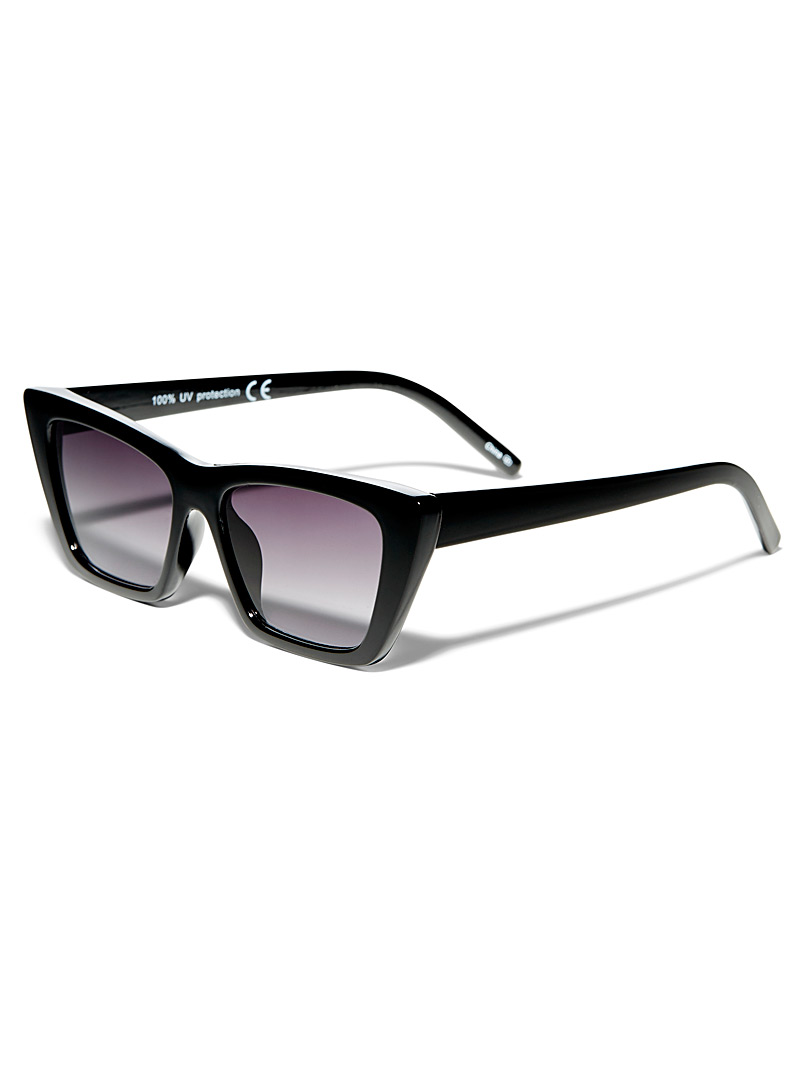 Simons Black Corrie rectangular sunglasses for women
