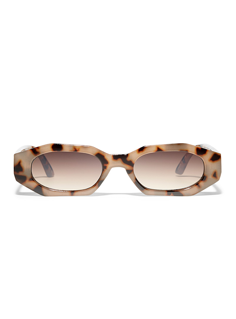 Simons Light Brown Svana octagonal sunglasses for women