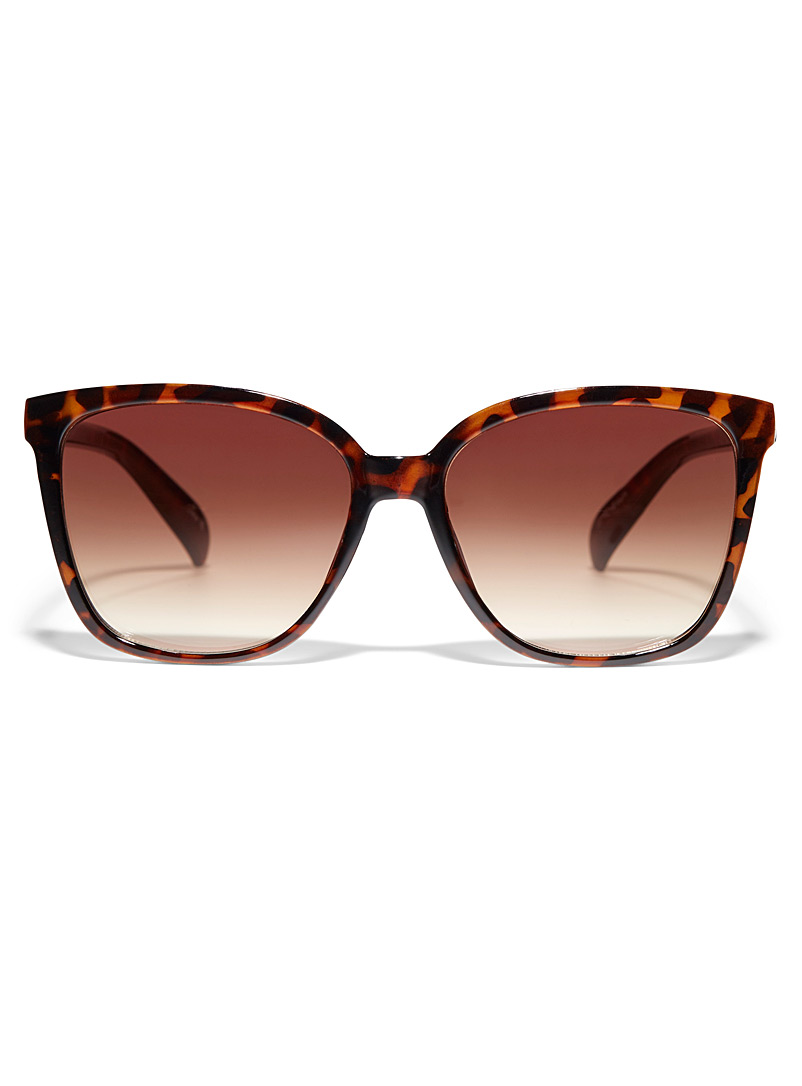 Simons: Les lunettes de soleil carrées Bloom Brun pour femme