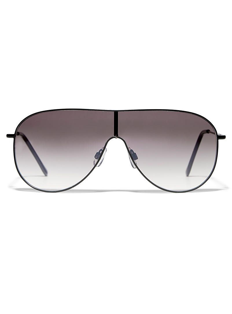 Simons: Les lunettes de soleil aviateur pleines Beach Noir pour femme