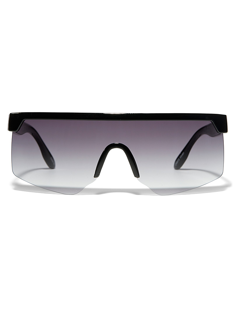 Simons Black Vivian shield sunglasses for women