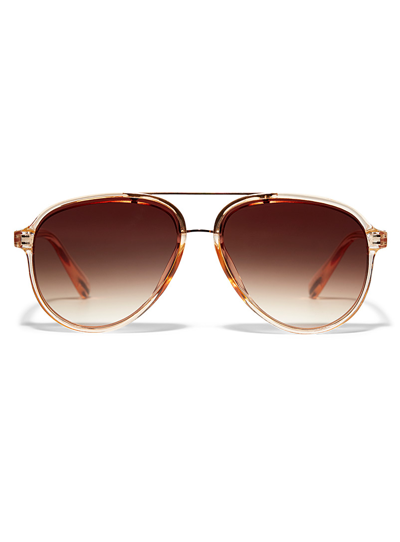 Simons Peach Zoey aviator sunglasses for women