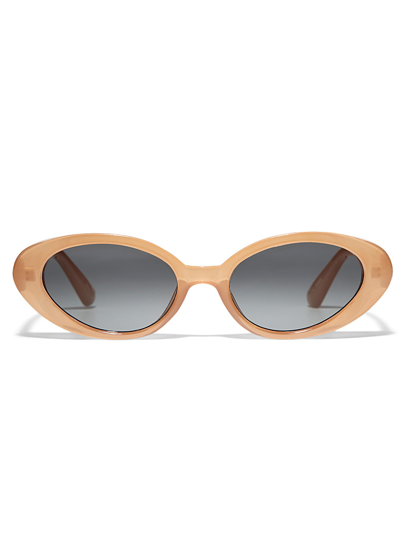 Simons Medium Brown Avery narrow oval sunglasses for women