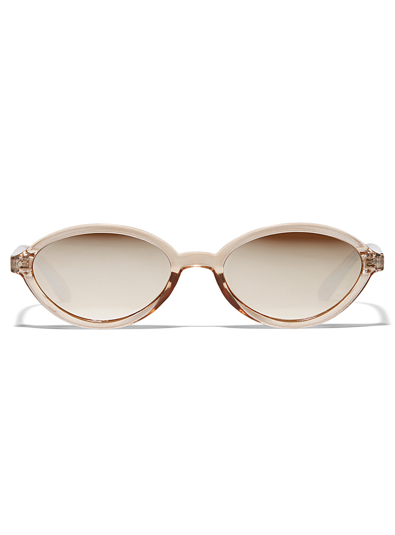 Simons Cream Beige Jolene oval sunglasses for women