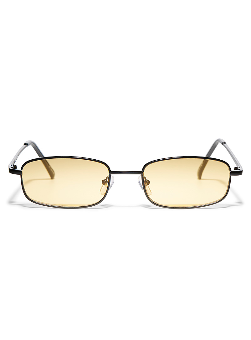 Simons Black Layla rectangle micro sunglasses for women