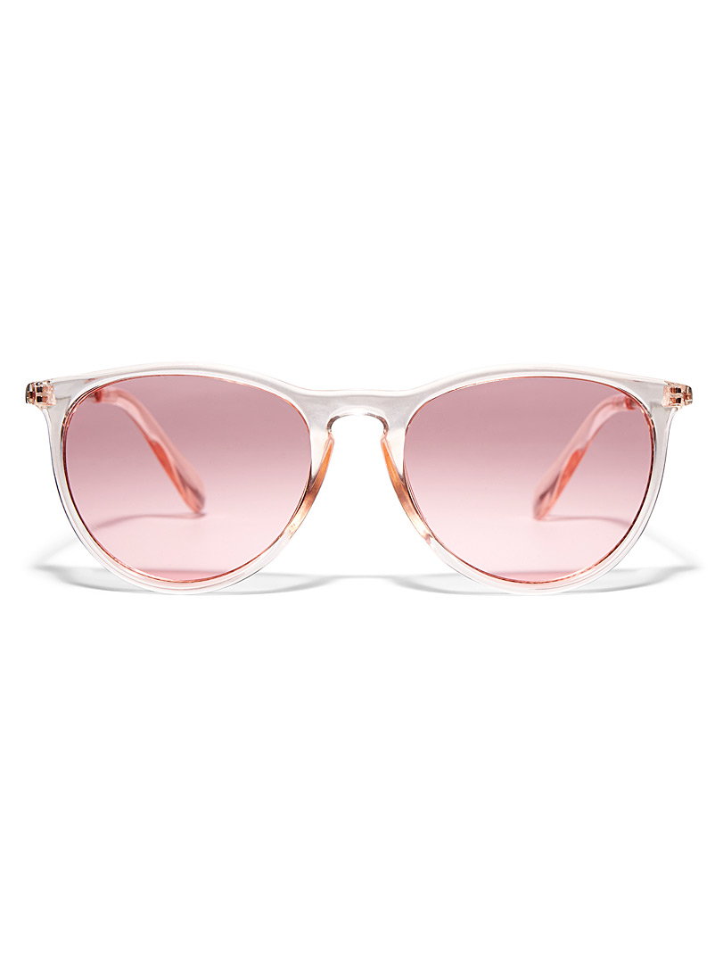Simons Pink Ronda metallic temple sunglasses for women