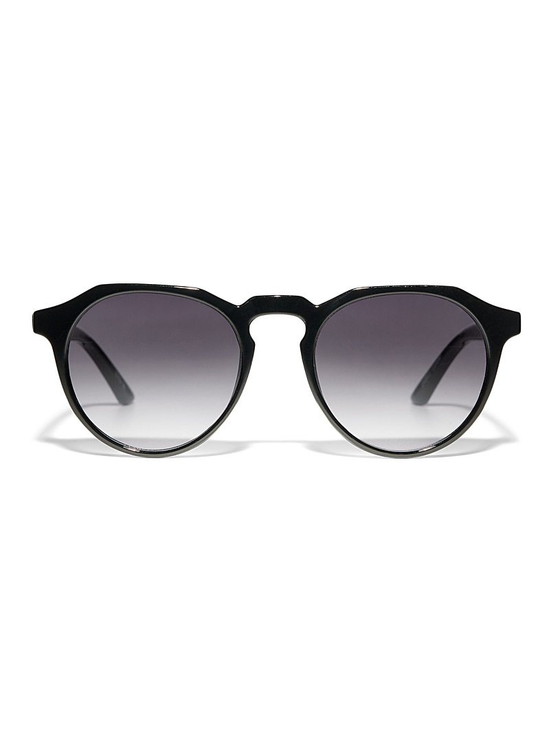 Simons Black Lorelei straight-face round sunglasses for women