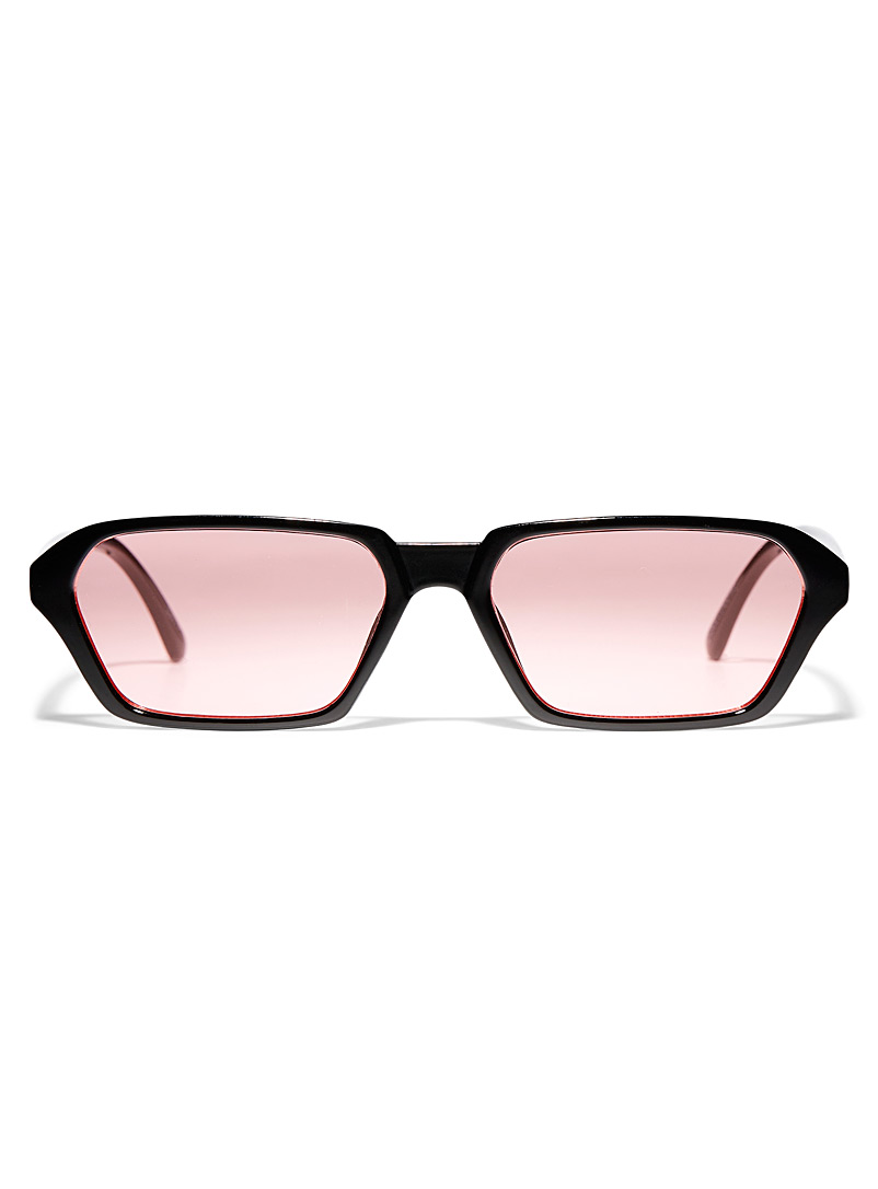 Simons: Les lunettes de soleil rectangulaires Clooney Noir pour femme